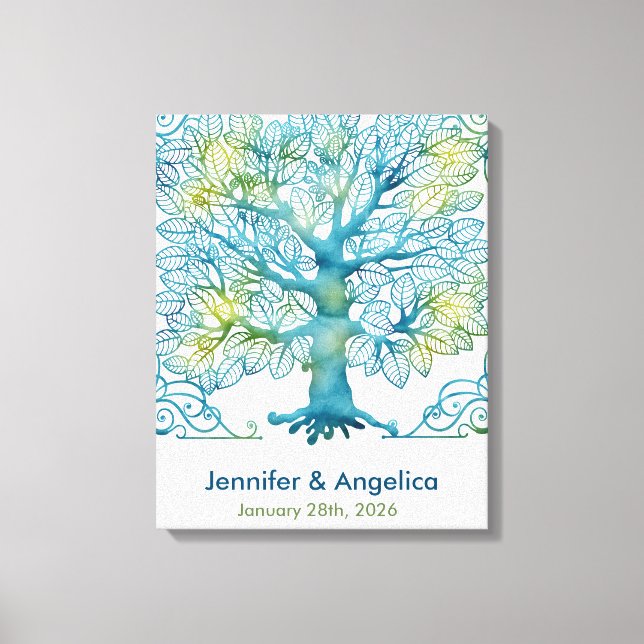 Impresión de árbol de huella dactilar de Boda rúst (Anverso)