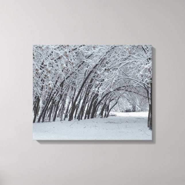Impresión de árbol de nieve única horizontal (Anverso)