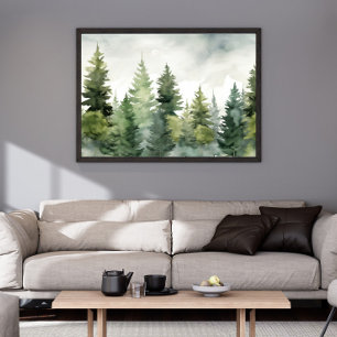 Impresión de árbol de pino   Arte de pared del pai