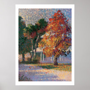 Impresión de arboles de arce y palma