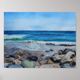 Impresión de archivo de acuarela de Hampton Beach