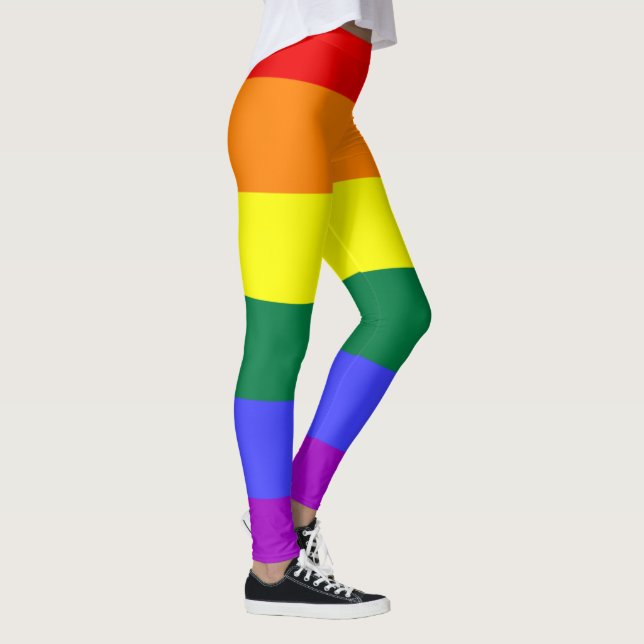 Impresión de arco iris orgullo fresco Leggings (Derecha)