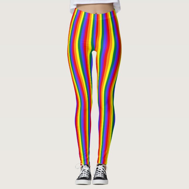 Impresión de arco iris orgullo fresco Leggings (Anverso)