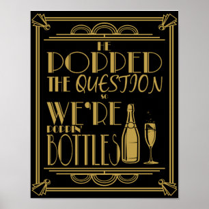 Impresión de Art Deco "He Pop the Question"