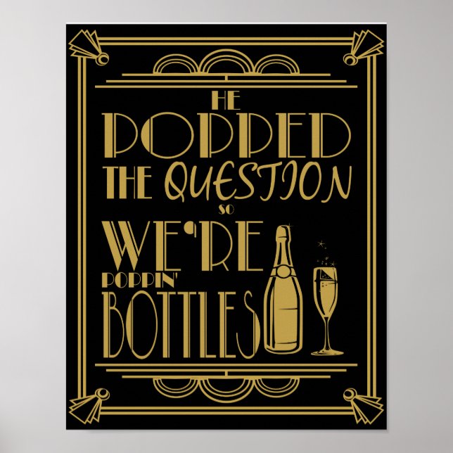 Impresión de Art Deco "He Pop the Question" (Frente)