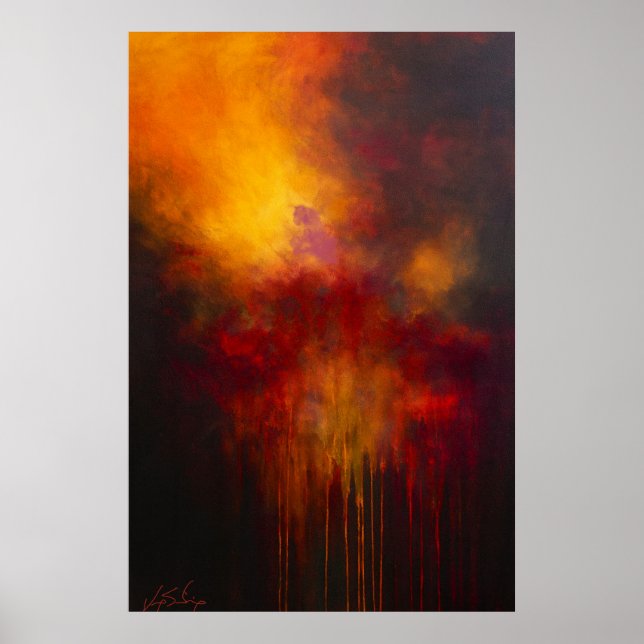 Impresión de arte abstracto ardiente (Frente)