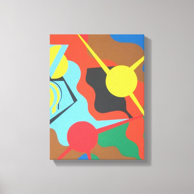 Impresión de arte abstracto de avión amarillo vibr (Anverso)