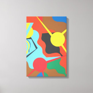 Impresión de arte abstracto de avión amarillo vibr