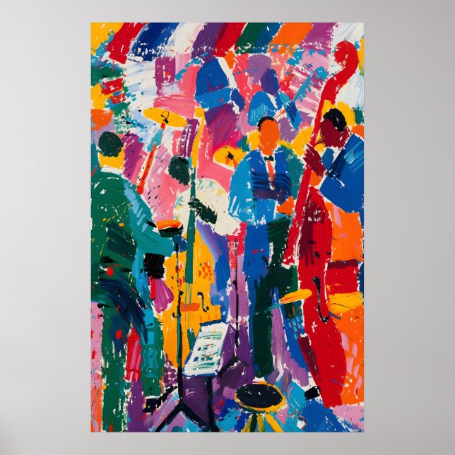 Impresión de Arte Abstracto de Jazz Inspirado en M (Frente)