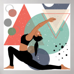 Impresión de arte abstracto de la yoga pose