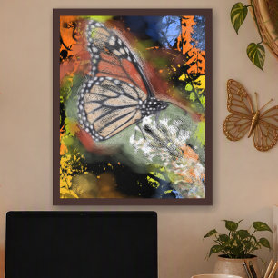 Impresión de arte abstracto de mariposa de cumplea