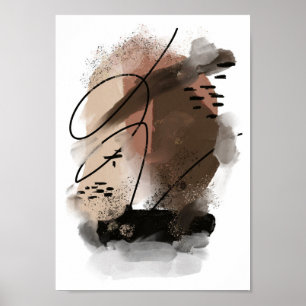 Impresión de arte abstracto de medios mixtos tácit