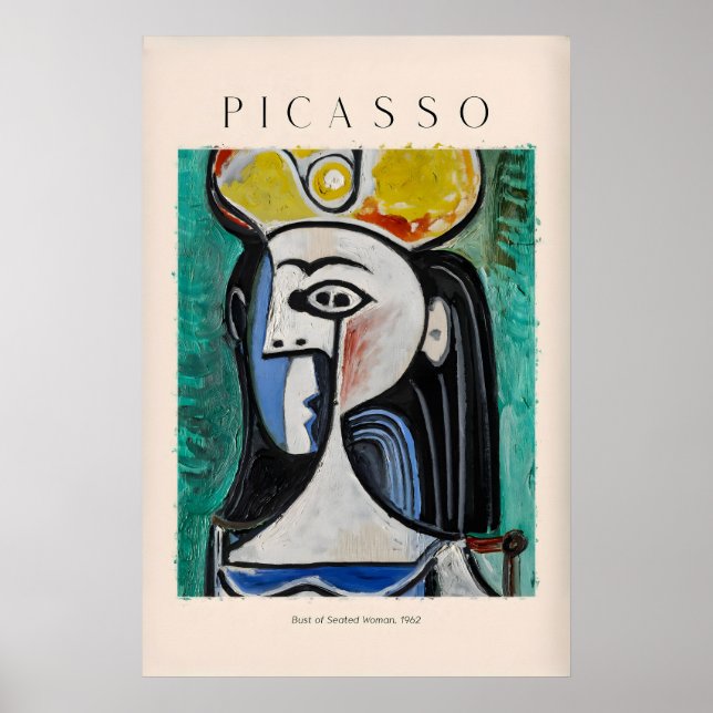 Impresión de arte abstracto de Picasso Busto Mujer (Frente)