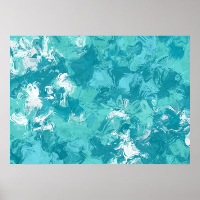 Impresión de arte abstracto de turquesa Swirl (Frente)