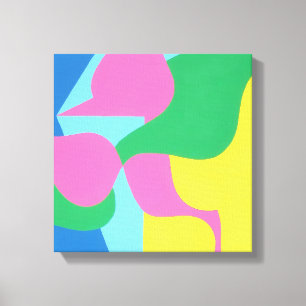 Impresión de arte abstracto en capas rosa y verde