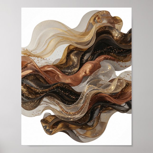 Impresión de arte abstracto en oro con estilo (Frente)