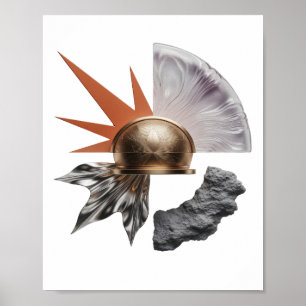 Impresión de arte abstracto en oro intenso