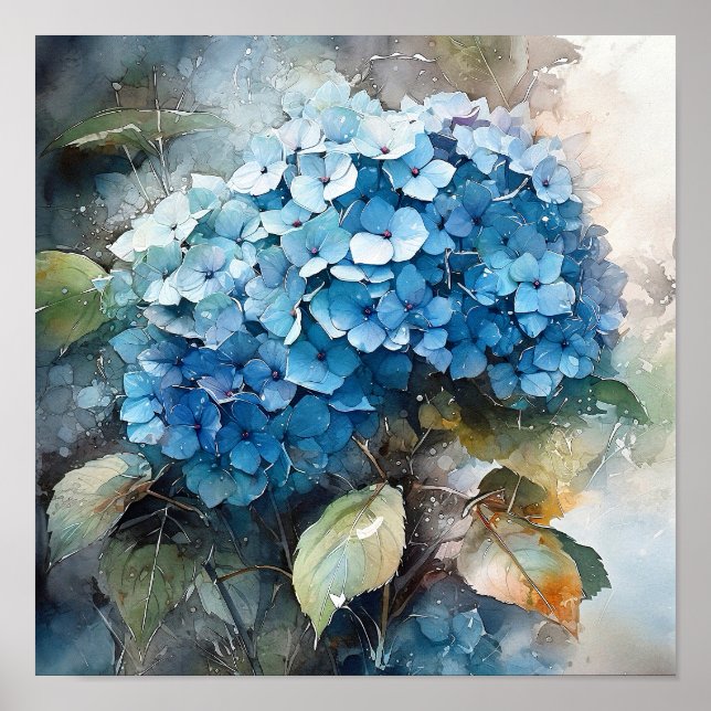 Impresión de arte acuarela de Hydrangea (Frente)