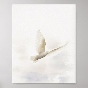 Impresión de arte acuático de la paloma cristiana