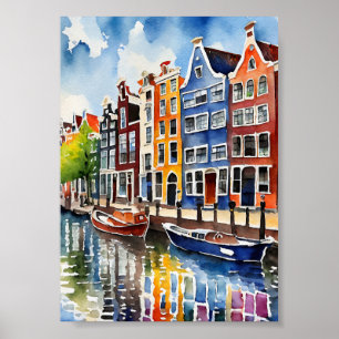 Impresión de arte acuático en el Canal de Amsterda