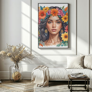 Impresión de arte acuático latinoamericano Chica