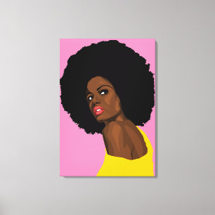 IMPRESIÓN DE ARTE AFRO DE LA MUJER NEGRA STRETCHED