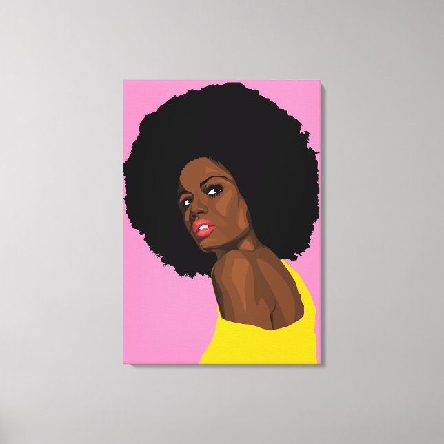 IMPRESIÓN DE ARTE AFRO DE LA MUJER NEGRA STRETCHED (Anverso)