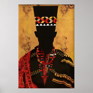 Impresión de arte afrocentrico Silueta de hombre s