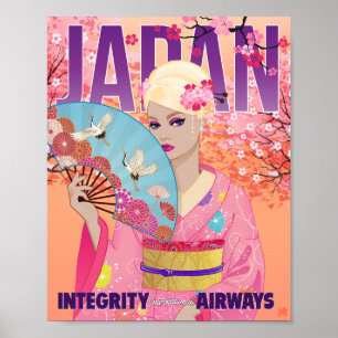 Impresión de arte alegre en Japón