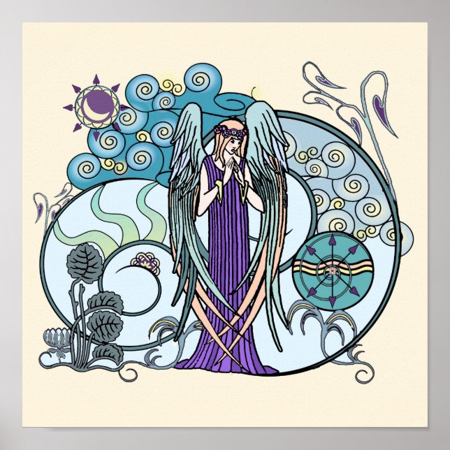 Impresión de arte Angel of the Clouds Pastel (Frente)