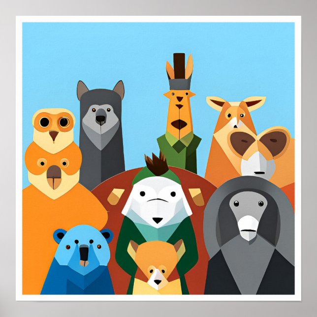 Impresión de arte animal infantil (Frente)