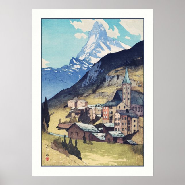 Impresión de arte antiguo de Zermatt Suiza (Frente)