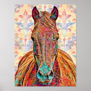 Impresión de arte artístico de caballos vintage