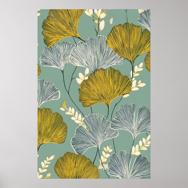 Impresión de Arte Botánico de Hoja de Ginkgo – Ver (Frente)