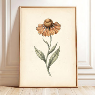 Impresión de arte botánico de Sneezeweed vintage