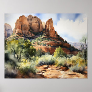 Impresión de arte cartel de Red Rocks Sedona Arizo