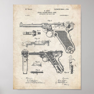Impresión de arte con pistolas Luger