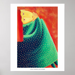 Impresión de arte contemporáneo de pintura de muje
