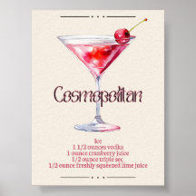 Impresión de arte cosmopolita | Poster de cócteles