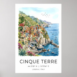 Impresión de arte costero de Cinque Terre - Puerto