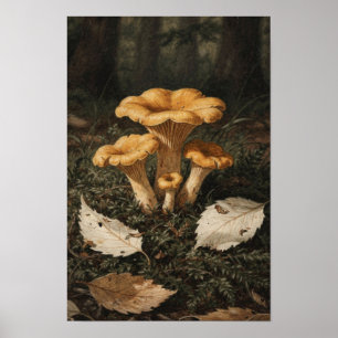 Impresión de arte Cottagecore de Bosque de Hongos