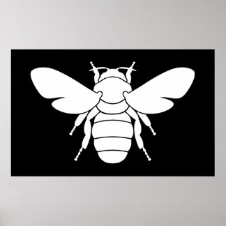 Impresión de arte de abeja blanca