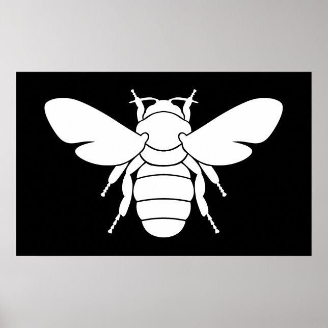 Impresión de arte de abeja blanca (Frente)
