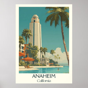 Impresión de arte de Anaheim California   Estilo d