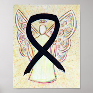 Impresión de arte de ángel de cinta de conciencia