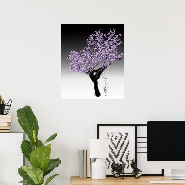 Impresión de arte de árbol Jacaranda (Oficina en casa)