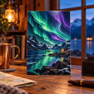 Impresión de arte de aurora sobre la entrada