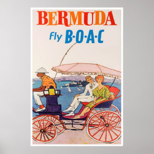 Impresión de arte de Bermudas Cartel de viaje BOAC