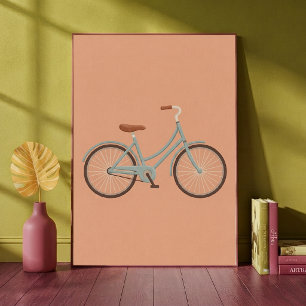 Impresión de arte de bicicleta vintage pastel melo