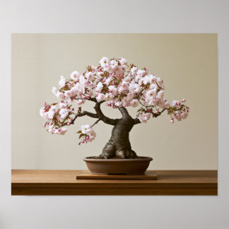 Impresión de arte de bonsái de flor de cerezo | Pr
